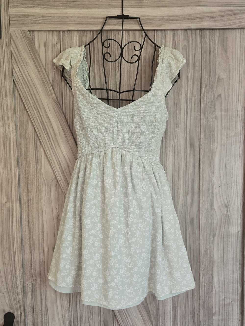 Hollister Light Sage Green Floral Sundress